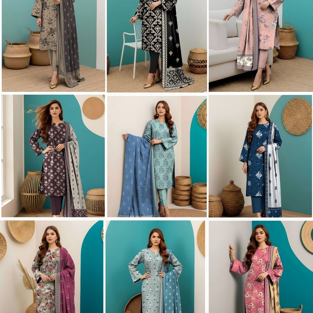 Wholesale uploading Set of Combination Print Lawn 3Pc - Image 1