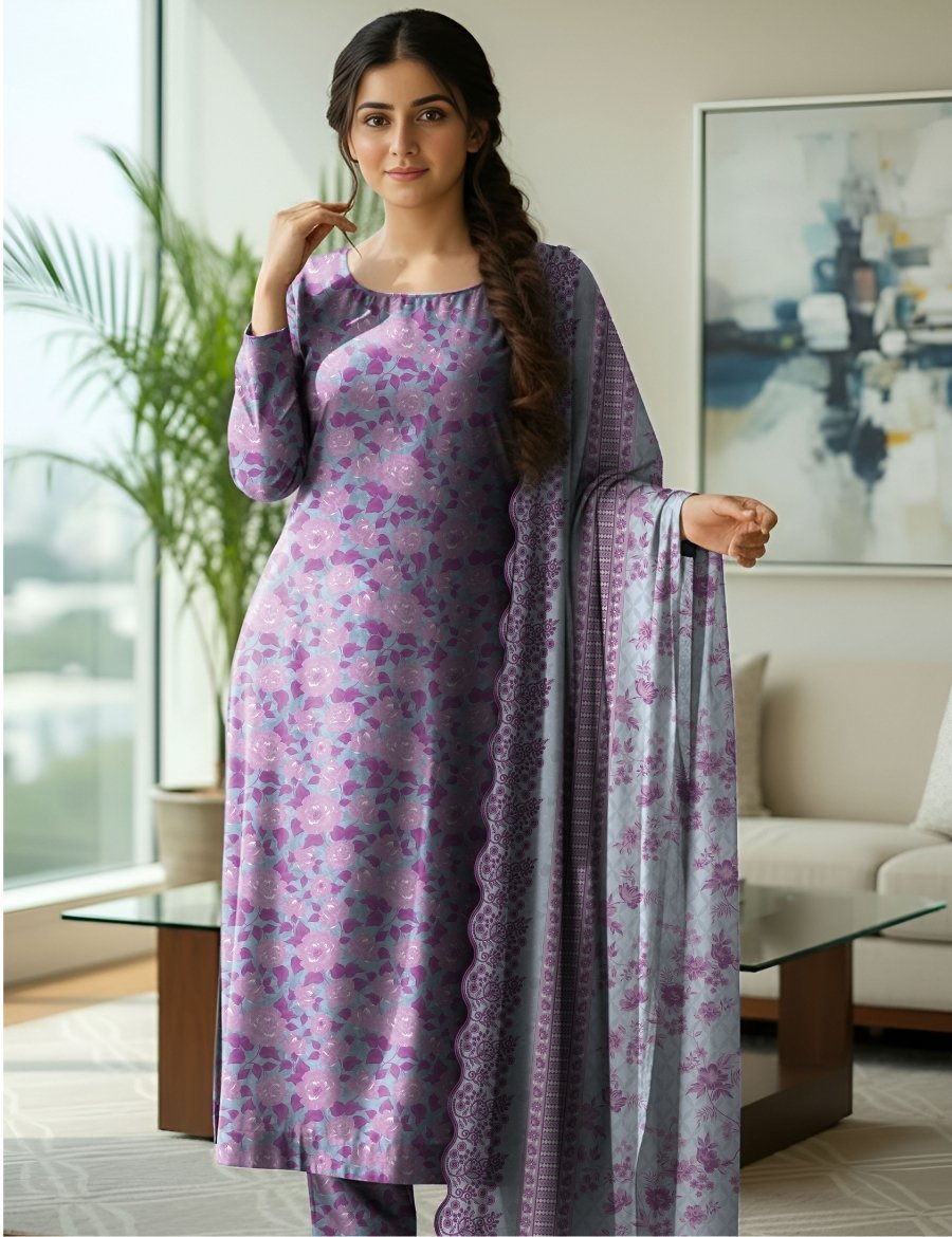 5 Print lawn vol-536 3pc B14 - Image 1