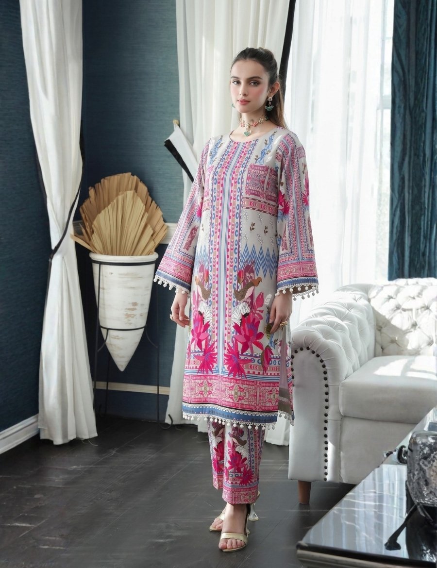 COCO 2pcs (7) Print lawn 2pc C006 - Image 1