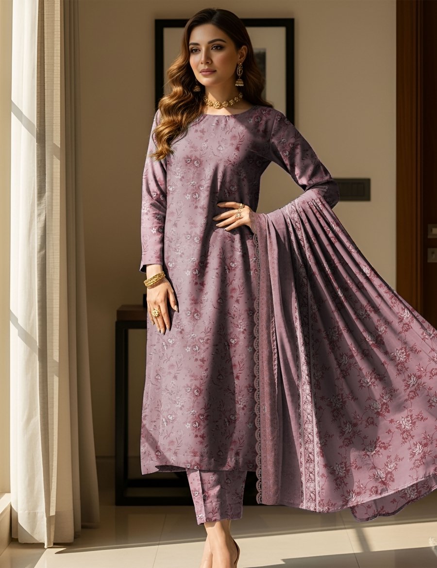 Print Web uploading (1) Print lawn vol-536 3pc B18 - Image 1