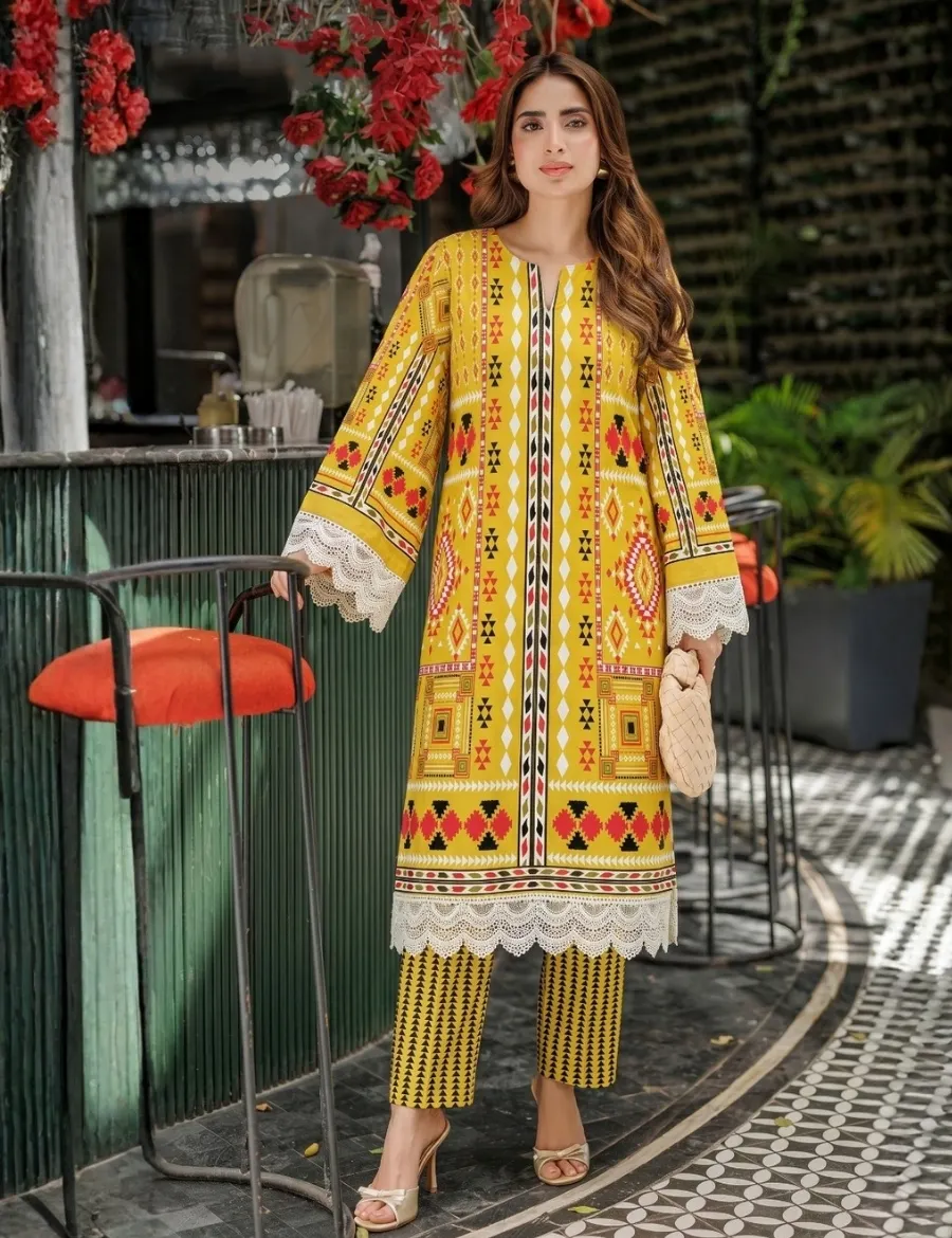 nisha designer 2pcs (2) Print lawn 2pc Vol 6031 - Image 1