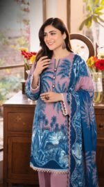 Print lawn 3pc vol 6182 - Image 2